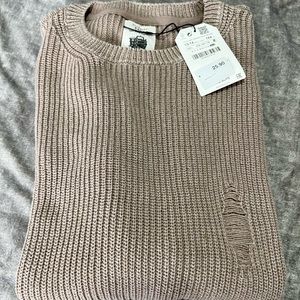 Zara Big Kids, Distressed Tan Sweater, Brand New
